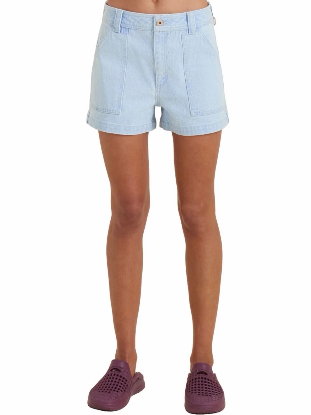 NWT Light Blue High-Waist Utility Denim Shorts